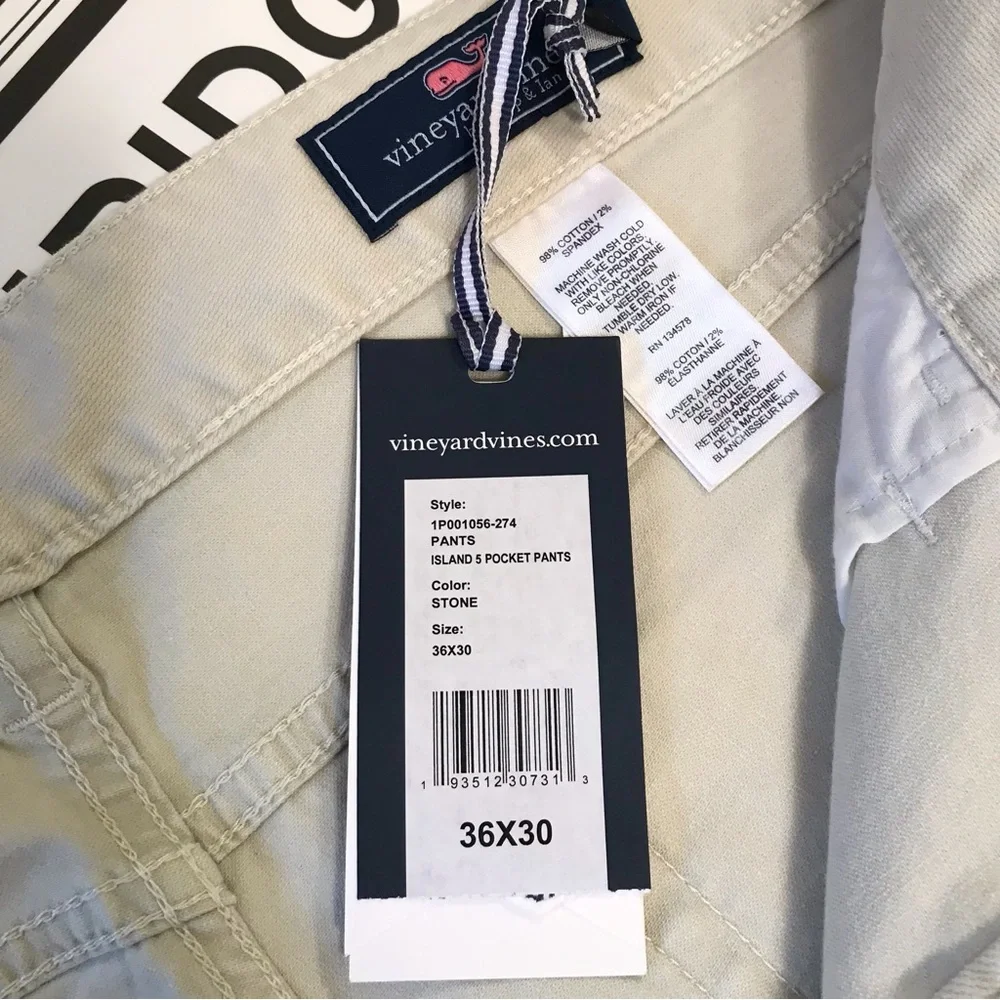 Vineyard Vines Five Pocket Slim Jeans Stone NWT